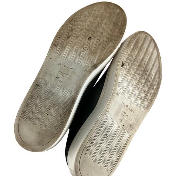 M. GEMI "ITALY MADE" LEATHER SNEAKER 12 US EU 45 Green Tan - Picture 3 of 7